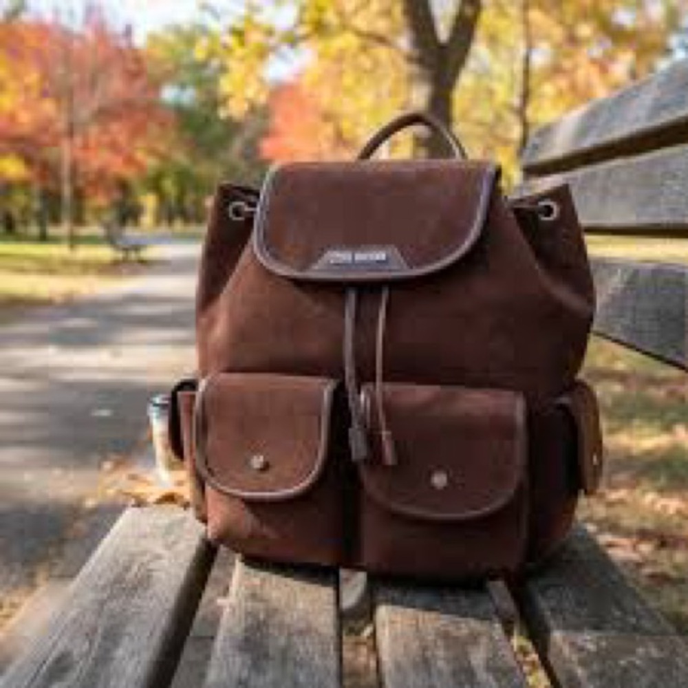 Steve Madden Chocolate Brown Suede Backpack